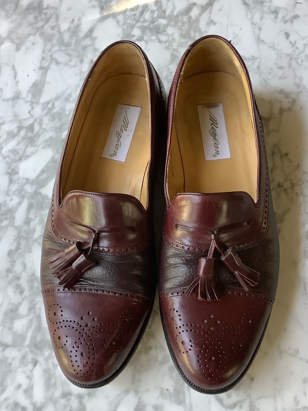 Mezlan Burgundy Tassel Slip-On Loafers - Picture 3 of 13